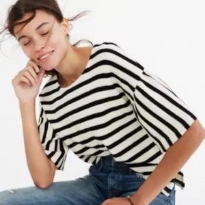 Madewell Boxy Black and White T-Shirt